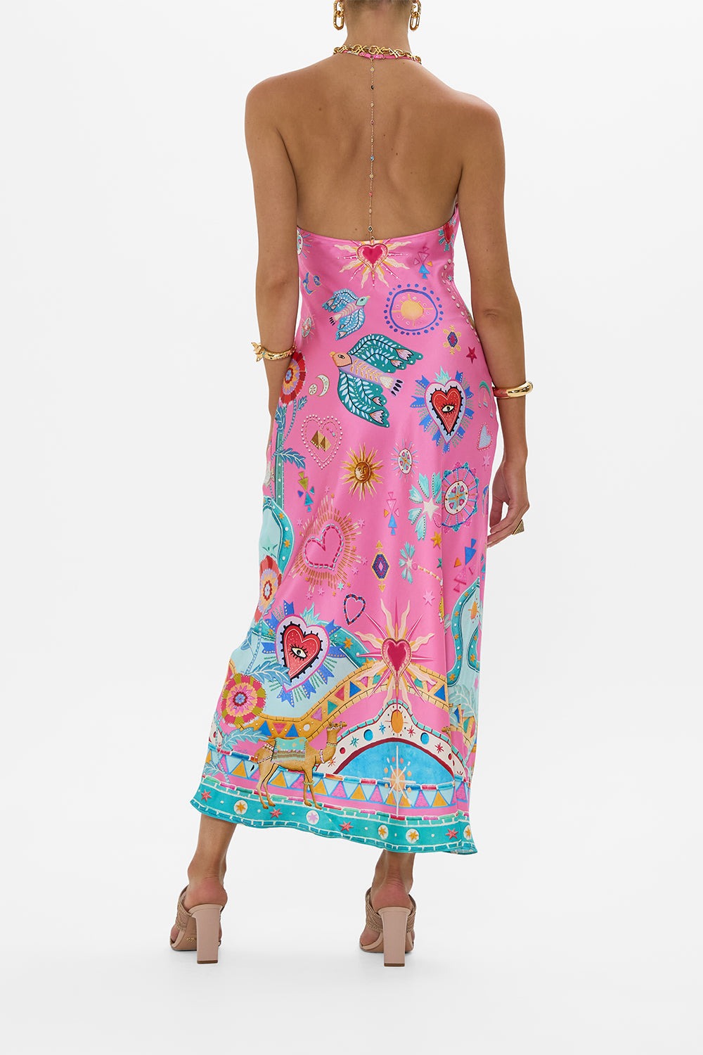 Print Detail Slip Maxi Dress
