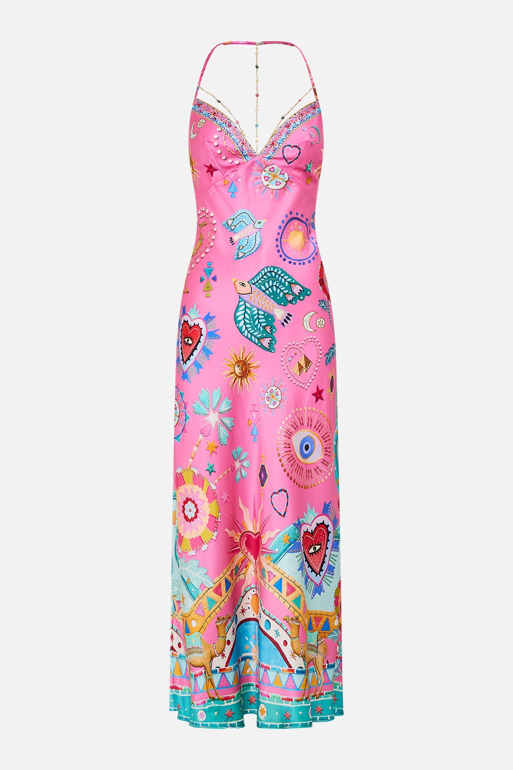 Print Detail Slip Maxi Dress
