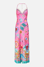 Print Detail Slip Maxi Dress