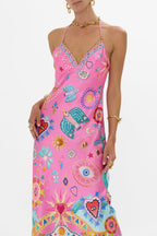 Print Detail Slip Maxi Dress