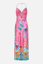 Print Detail Slip Maxi Dress