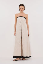 Ebony Natural Strapless Midi Dress