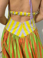 Multicolor Striped Slip Dress