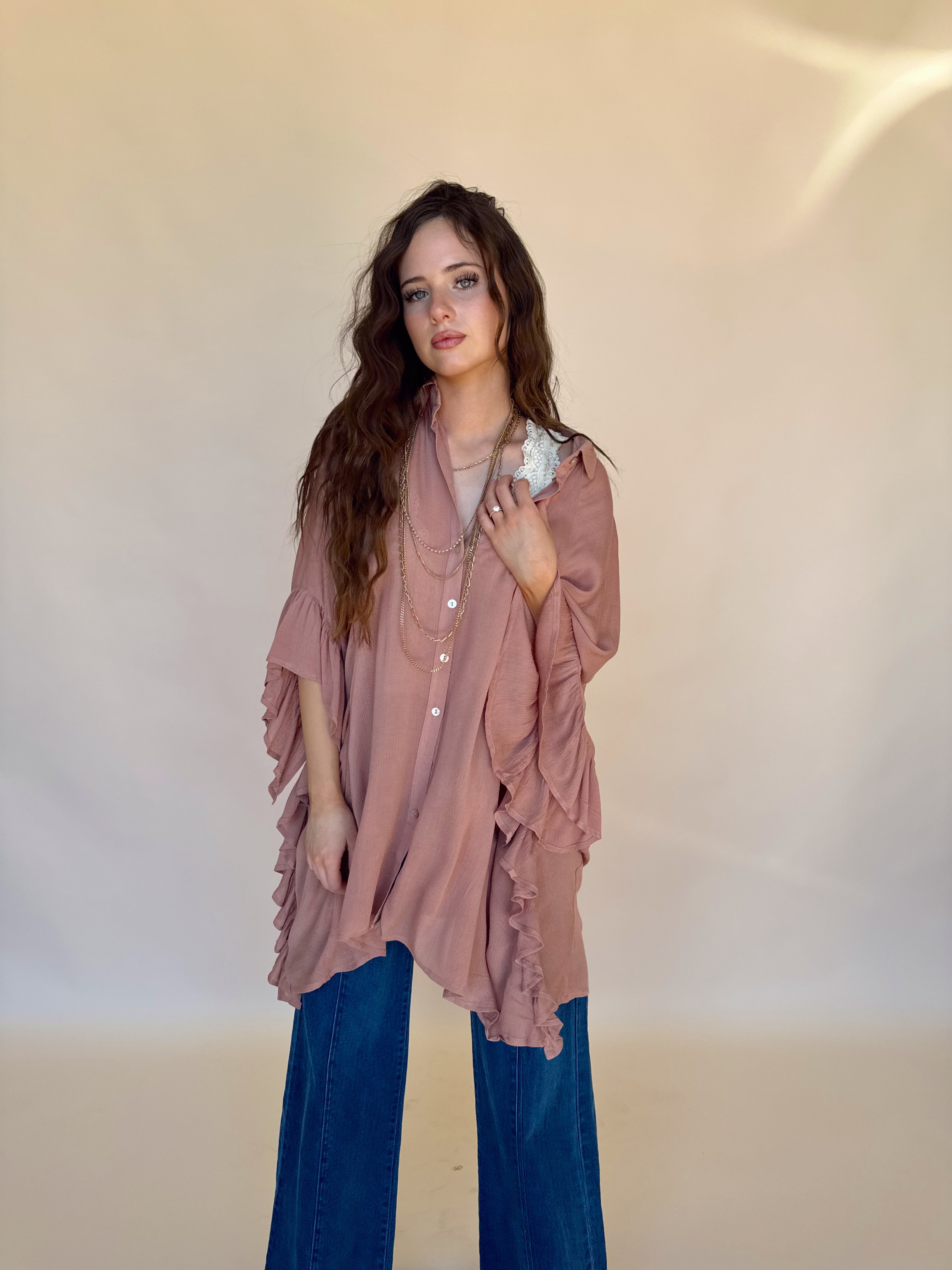 Mauve Tunic Shirt Top