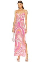 Geometric Print Dress - Pink