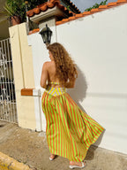 Multicolor Striped Slip Dress