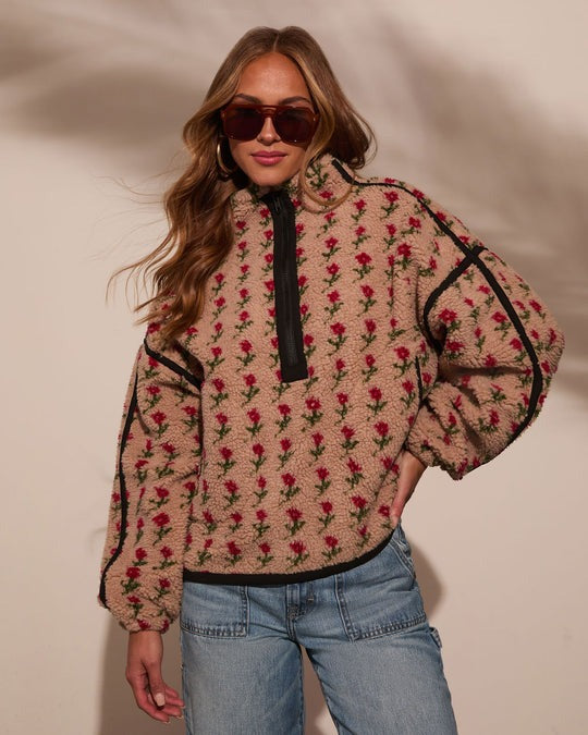 Pauleen Floral Quarter Zip Sweatshirt