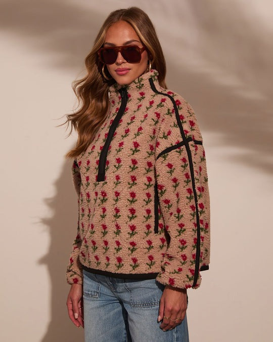 Pauleen Floral Quarter Zip Sweatshirt
