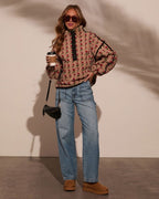 Pauleen Floral Quarter Zip Sweatshirt