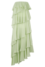 Ruffle Chiffon Maxi Dress - Pastel Lime