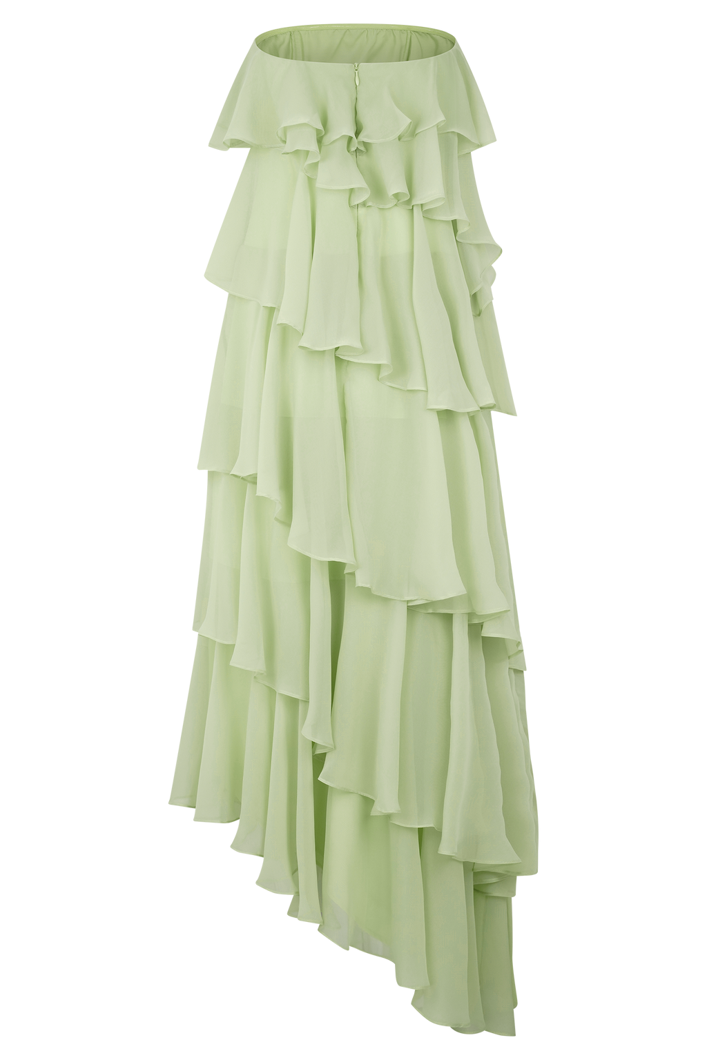 Ruffle Chiffon Maxi Dress - Pastel Lime