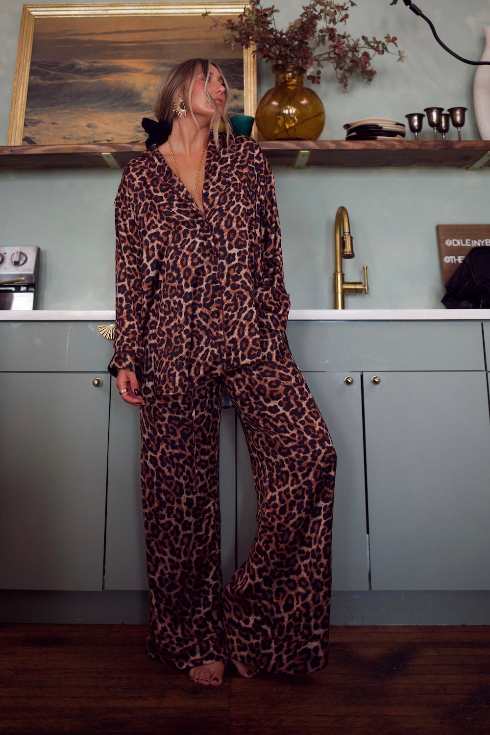 Cozy Oversized Pajama- Leopard