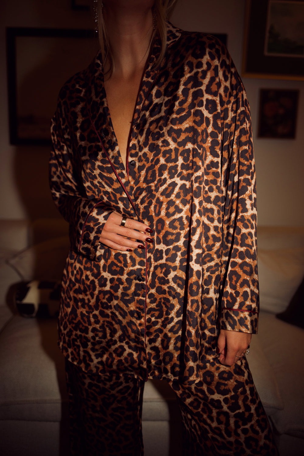Cozy Oversized Pajama- Leopard