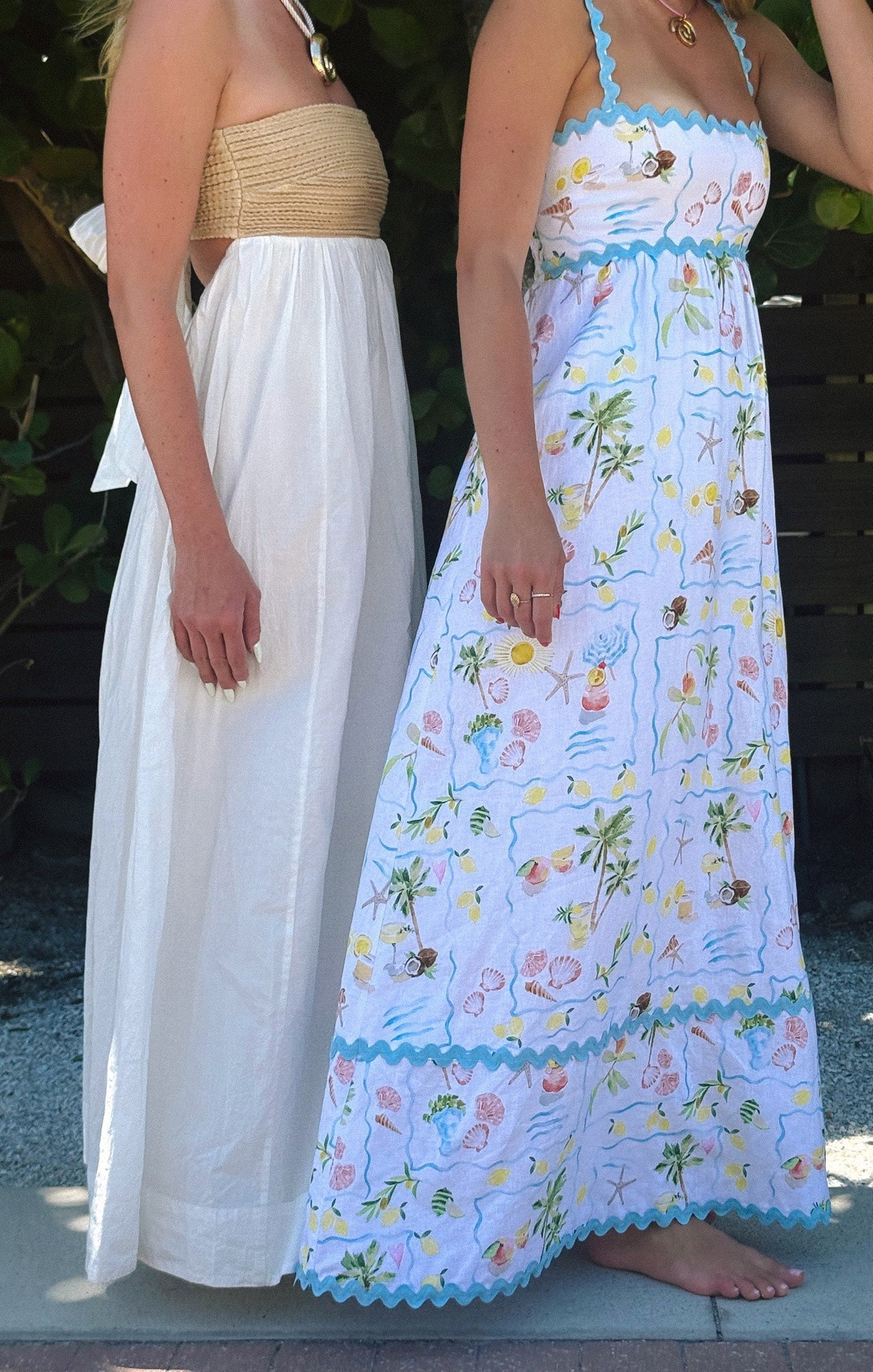 Sea print Maxi Dress