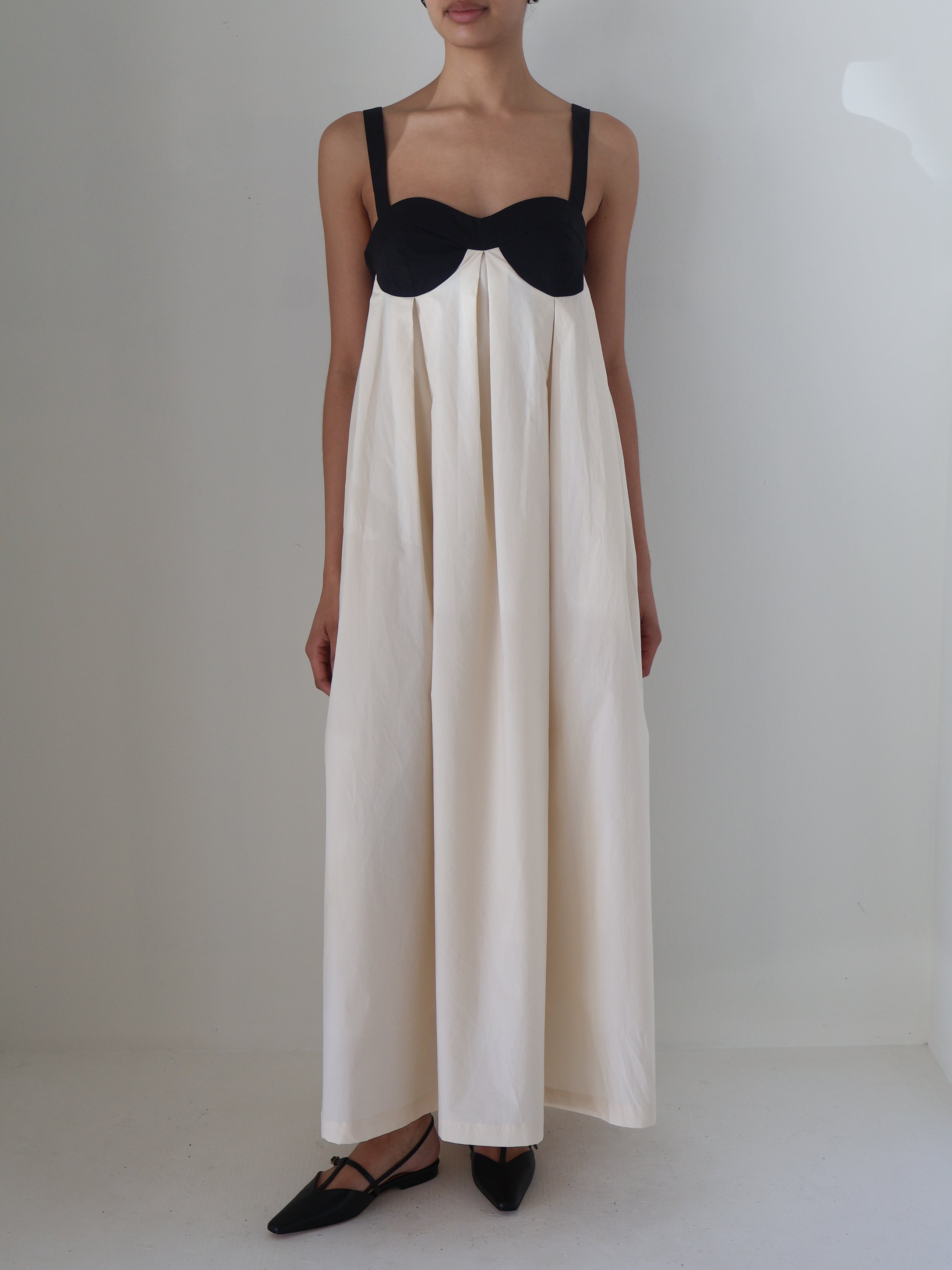 Amelia Cotton Pleat Maxi Dress