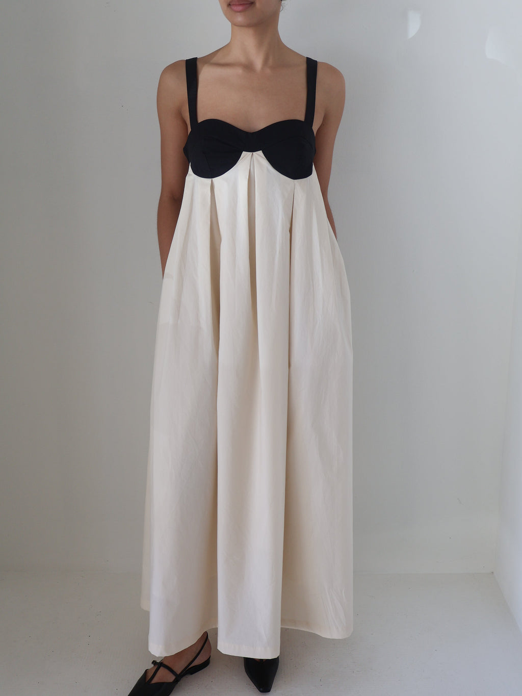 Amelia Cotton Pleat Maxi Dress