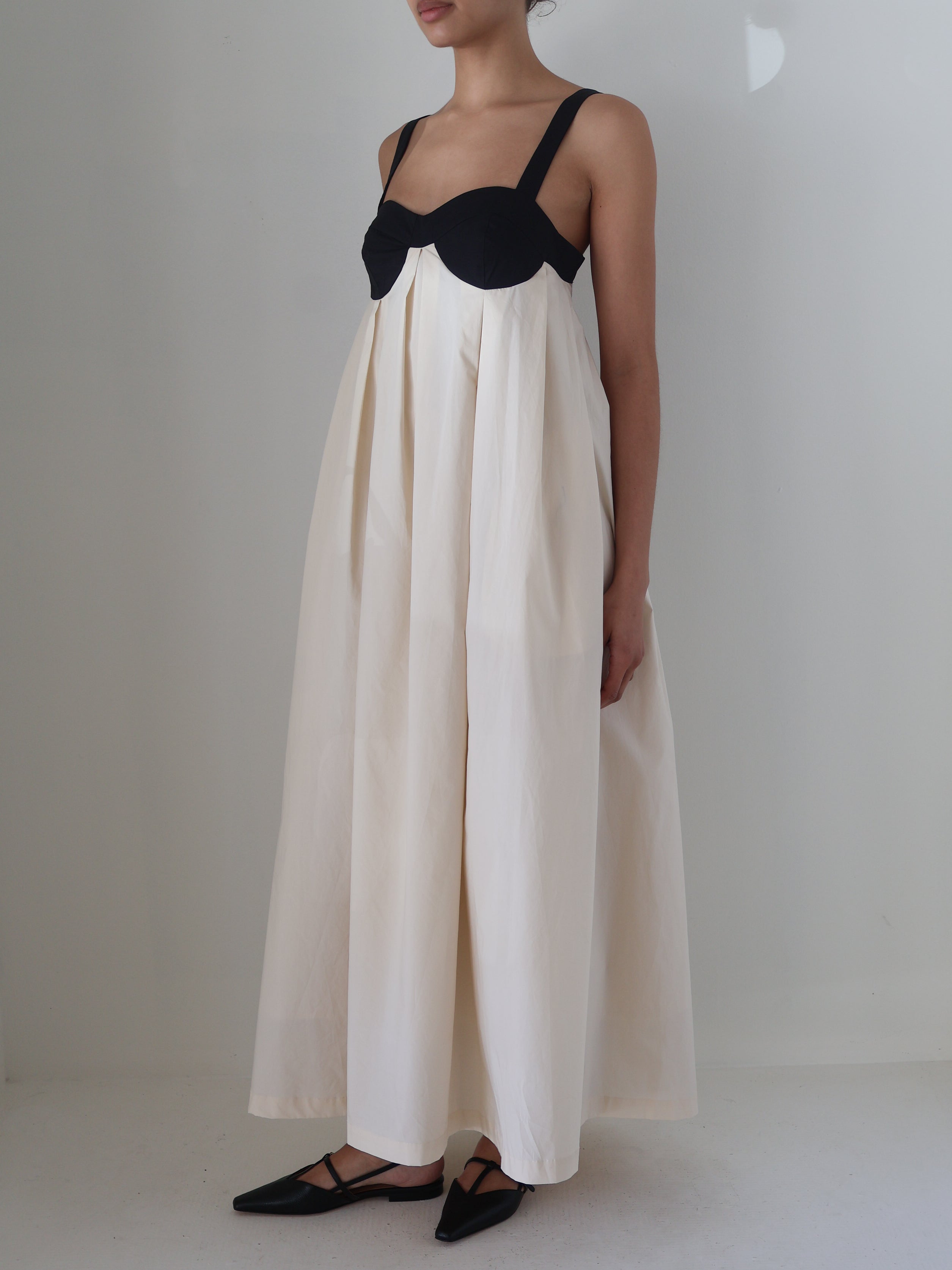 Amelia Cotton Pleat Maxi Dress