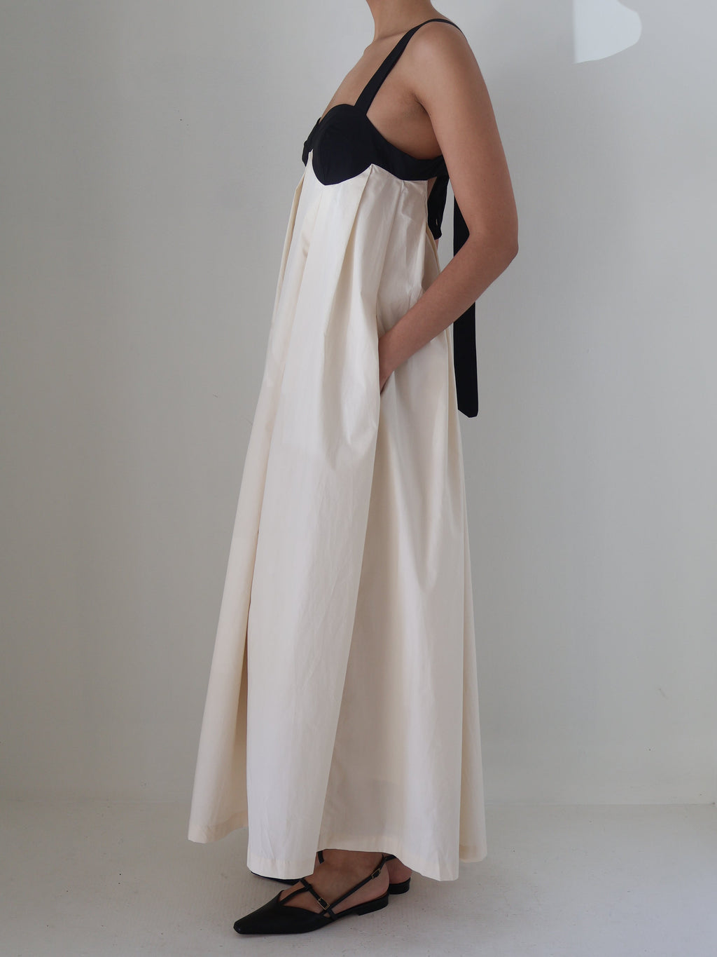Amelia Cotton Pleat Maxi Dress