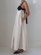 Amelia Cotton Pleat Maxi Dress