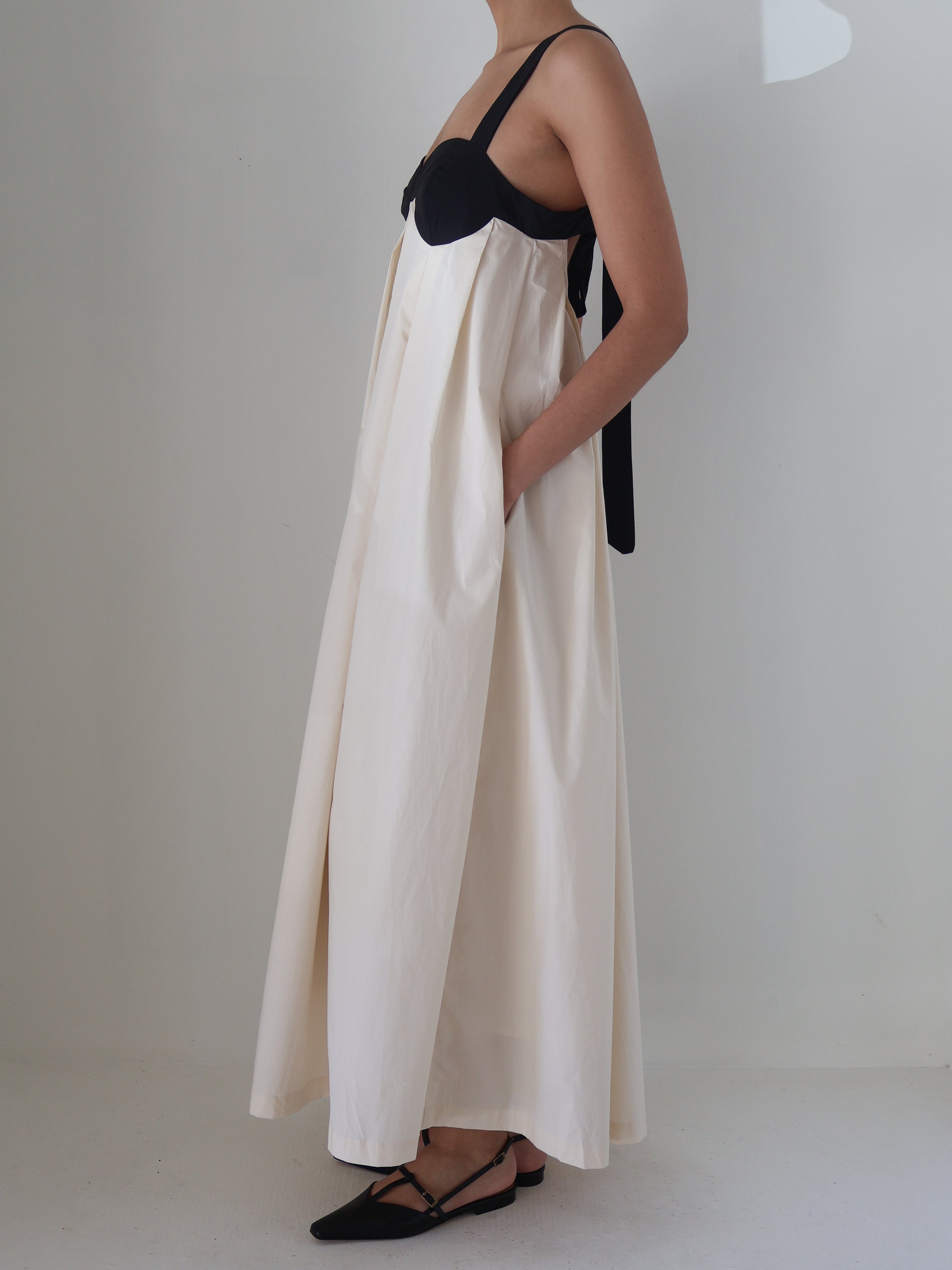 Amelia Cotton Pleat Maxi Dress