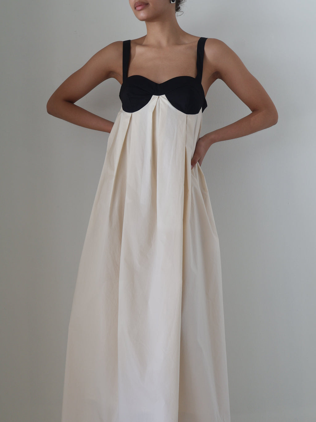 Amelia Cotton Pleat Maxi Dress