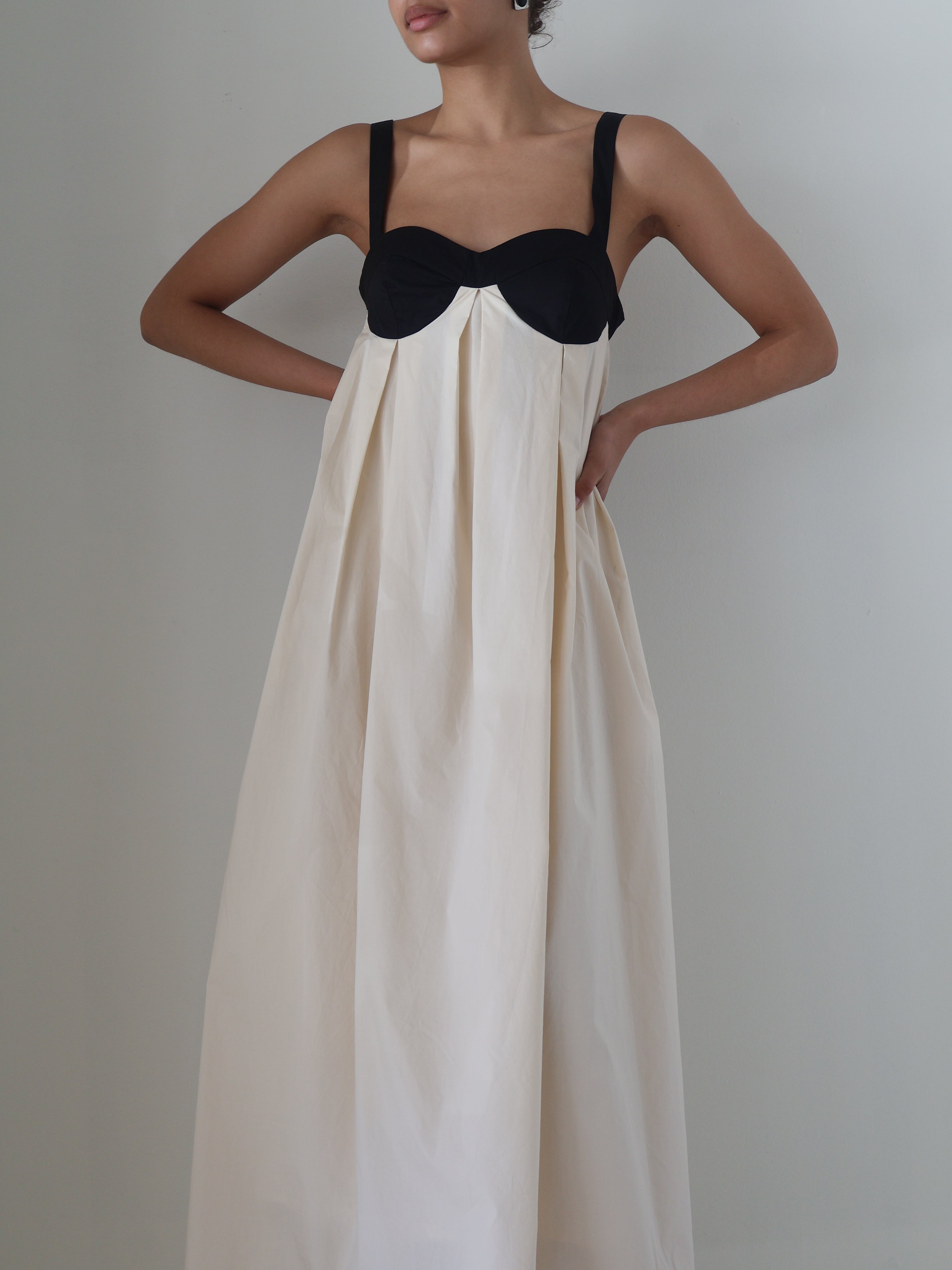 Amelia Cotton Pleat Maxi Dress