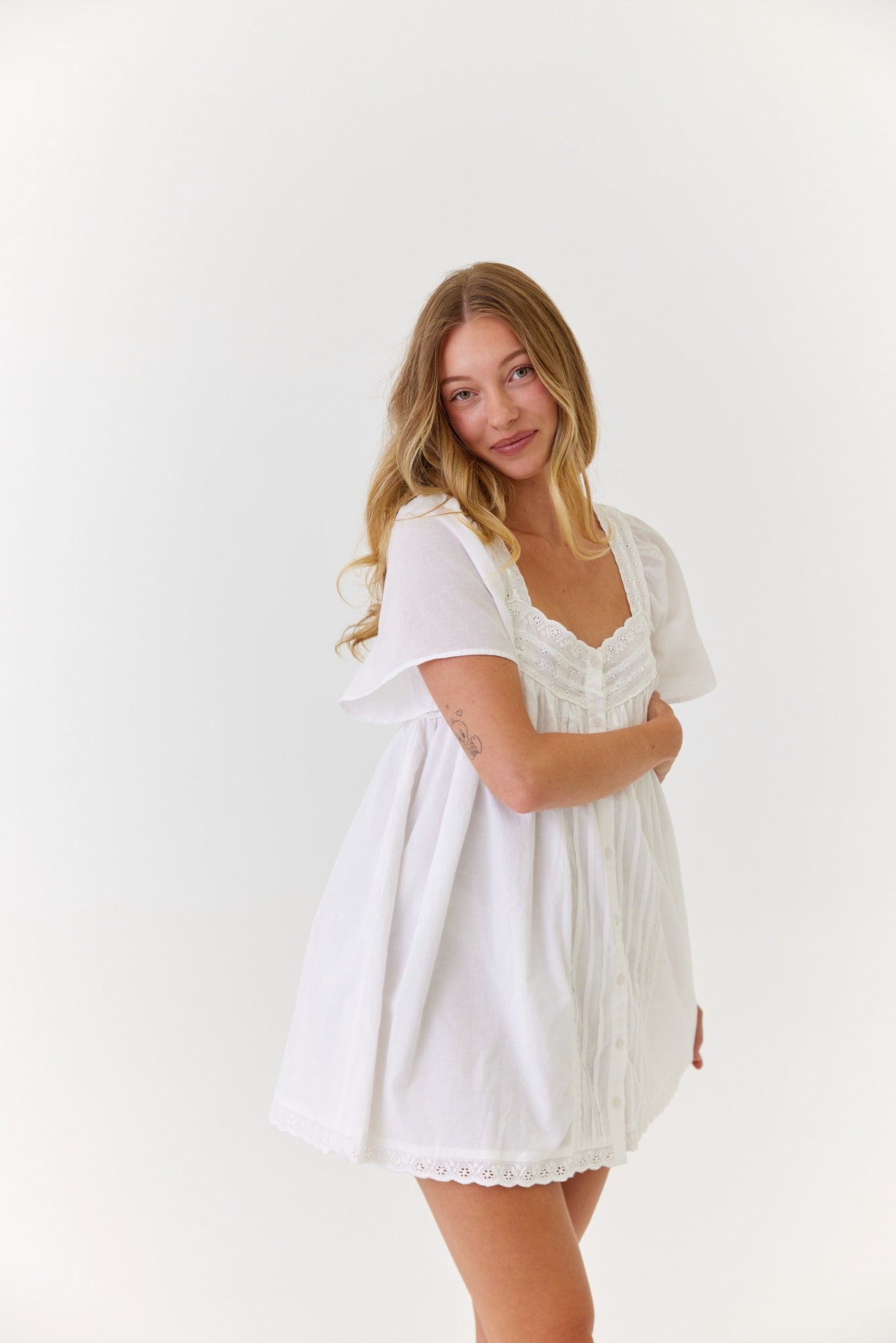 Soft Lace Mini Dress