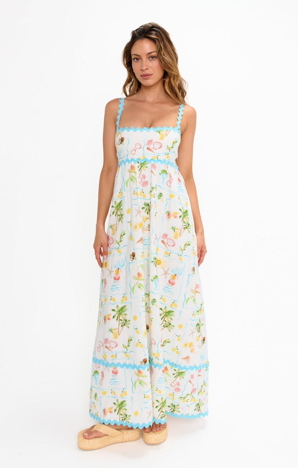Sea print Maxi Dress