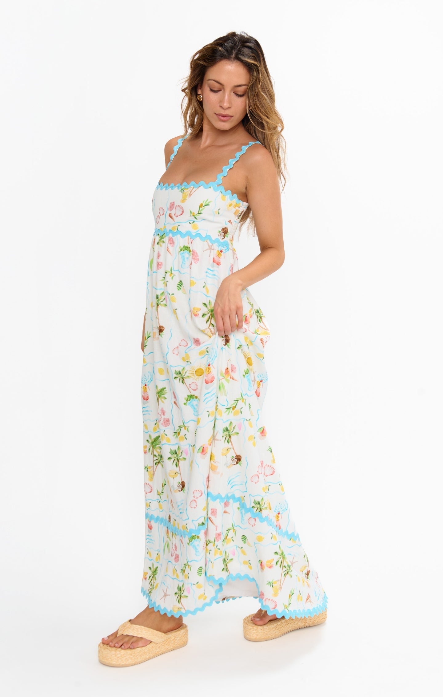 Sea print Maxi Dress