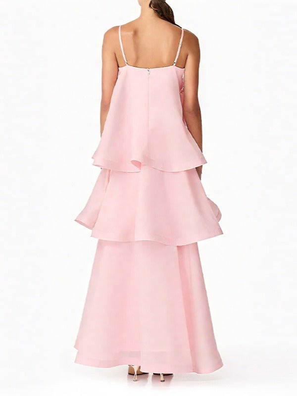 Tilly Tiered Maxi Dress in Light Pink