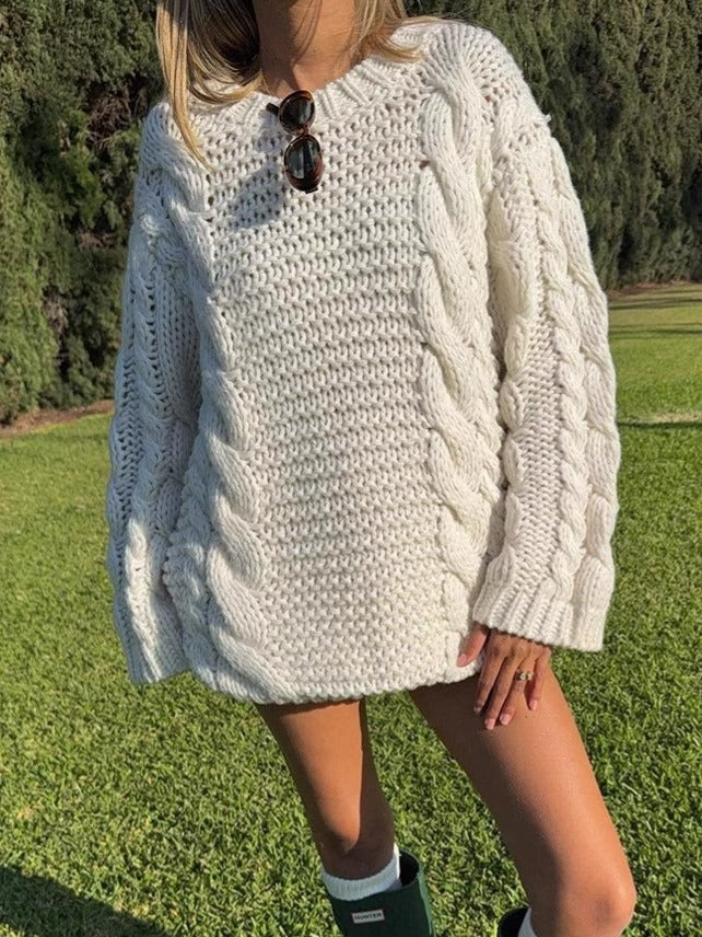 Loose Chunky Pullover Sweater Dress