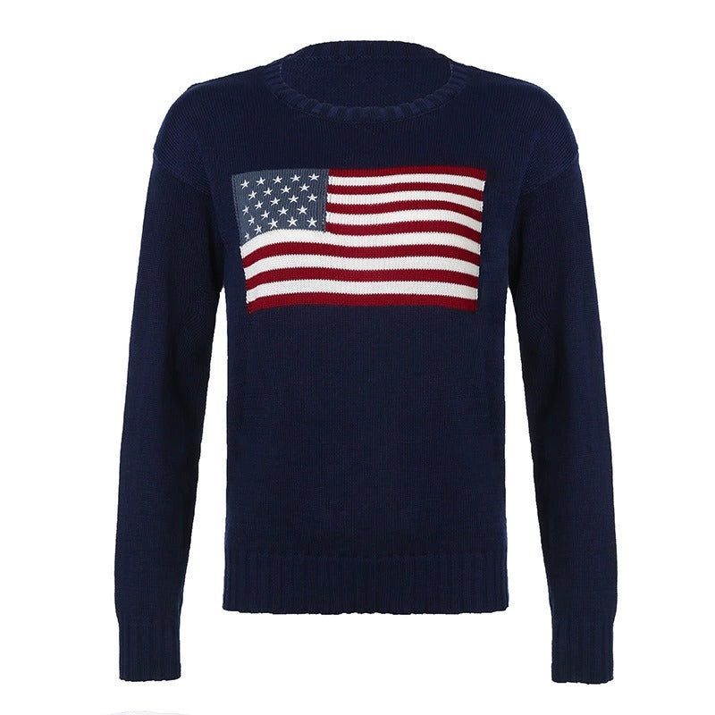 Flag Cotton Crewneck Sweater
