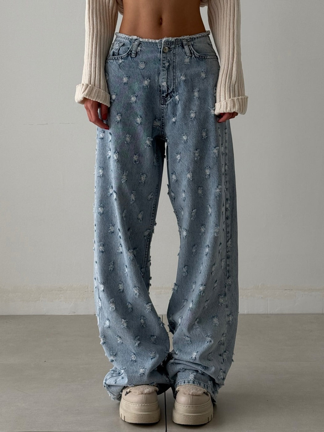Y2K Flash  Low-Rise Wide-Leg Jeans
