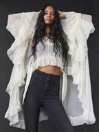 Oversized Lantern Sleeve Asymmetrical Shirt