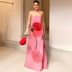 Unique Floral Print Off-the-shoulder Maxi Dress