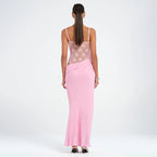 Lace Corset Maxi Dress with Draped Mermaid Tail