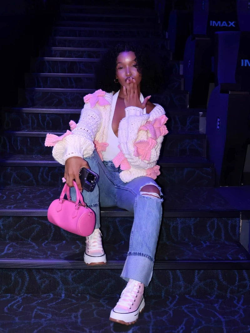 Pink Bow Cardigan