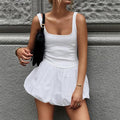 Solid Spliced Tank Mini Dress
