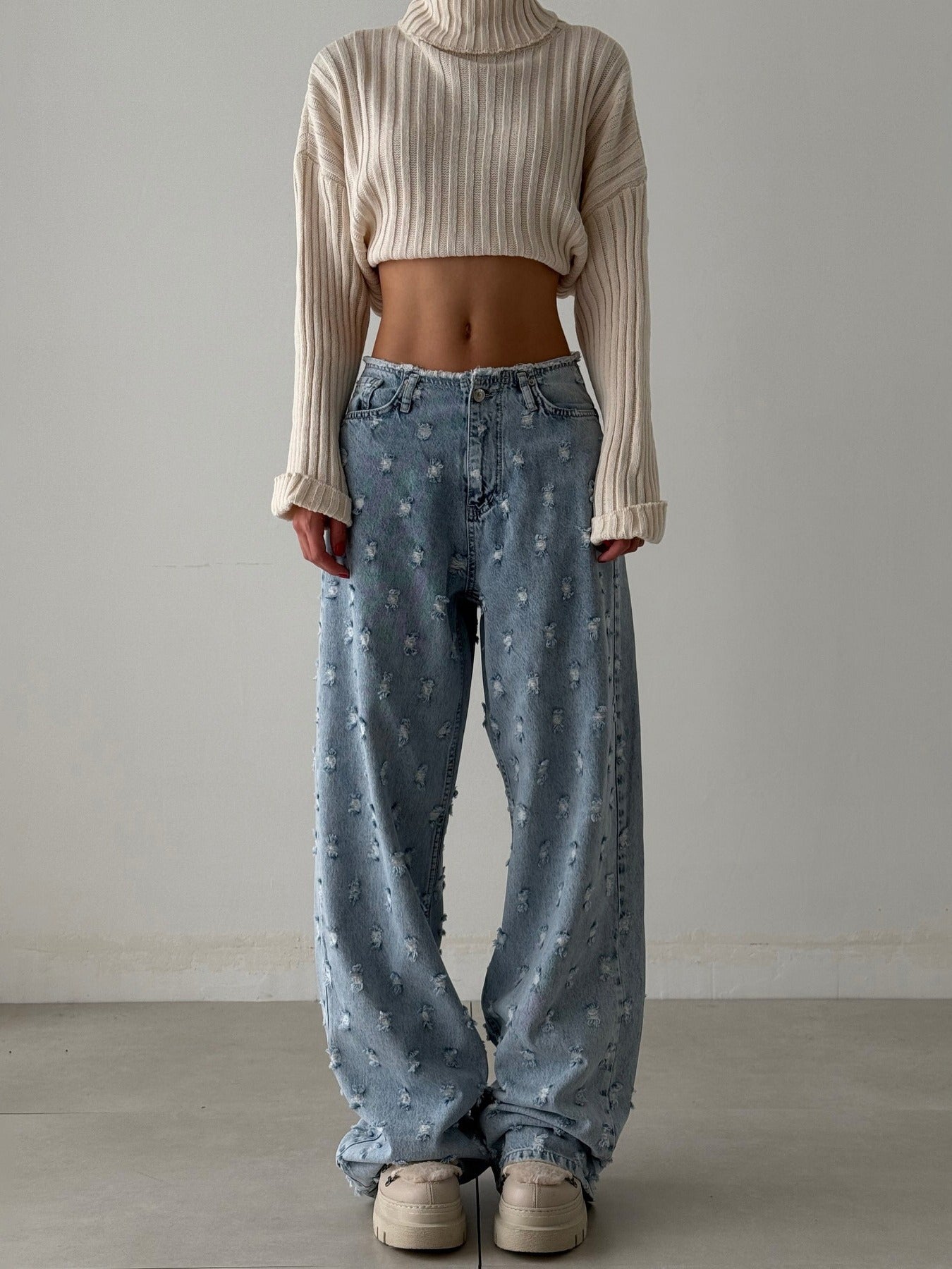 Y2K Flash  Low-Rise Wide-Leg Jeans