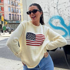 Flag Cotton Crewneck Sweater