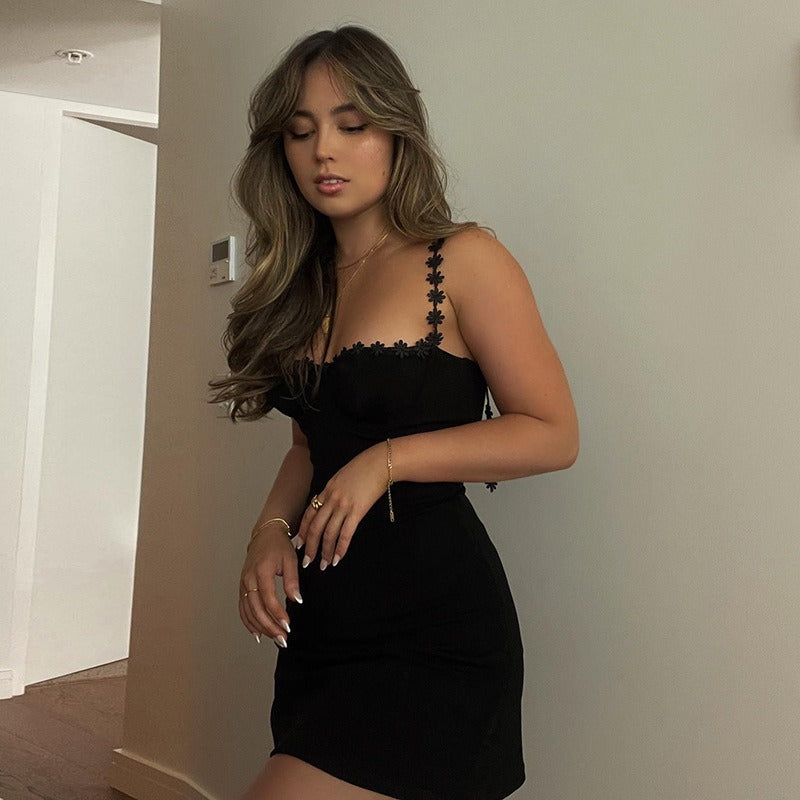 Lace Trim Slim Fit Cami Bodycon Dress