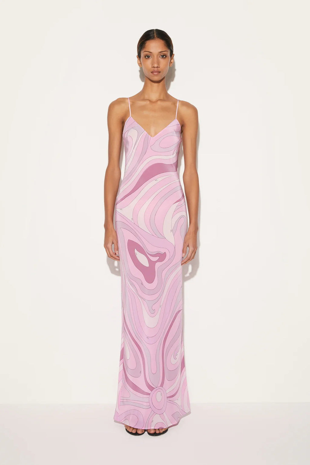 Marmo Printed Satin Maxi Dress