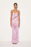 Marmo Printed Satin Maxi Dress