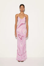 Marmo Printed Satin Maxi Dress