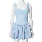 Solid Spliced Tank Mini Dress