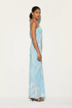 Marmo Printed Satin Maxi Dress