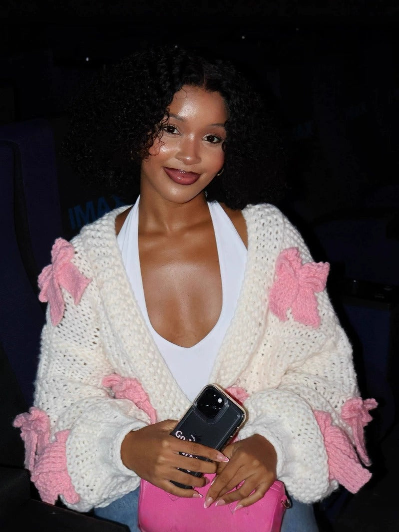 Pink Bow Cardigan