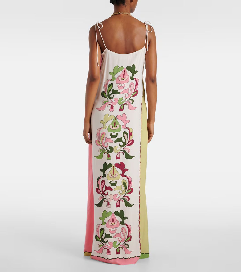 Printed Straps Maxi Dress