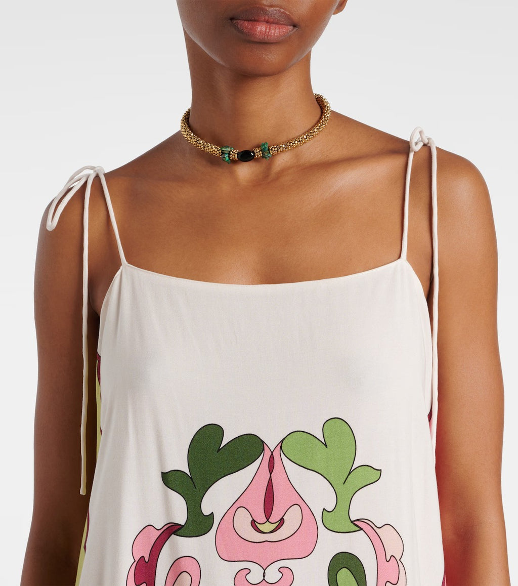 Printed Straps Maxi Dress