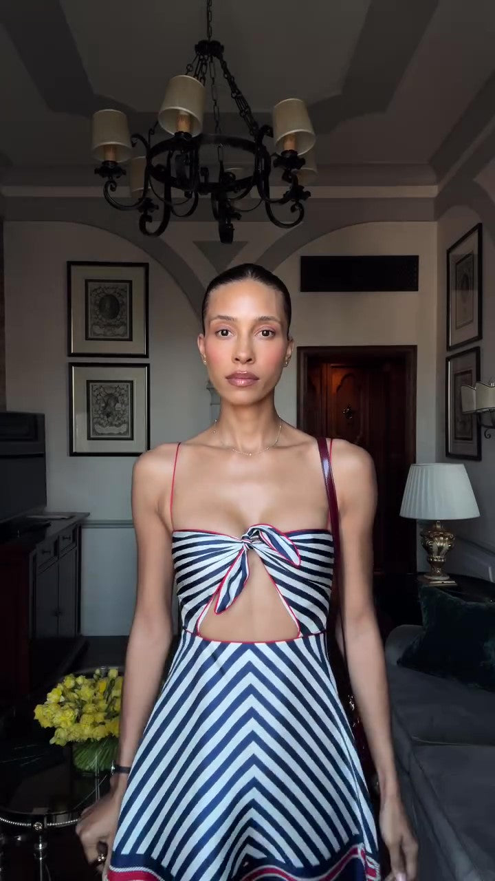 Striped Suspender Mini Dress